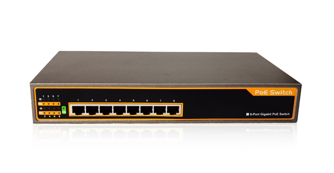 8個(gè)10/100/1000M自適應(yīng)RJ45端口   8個(gè)千兆R(shí)J45端口支持IEEE802.3af/at標(biāo)準(zhǔn)PoE供電,單口大供電功率達(dá)30W,供電總功率達(dá)150W